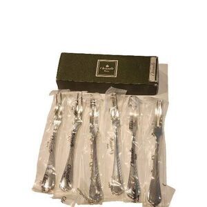 6 New Old Stock Christofle Spatours Seafood Fork Set in Plastic